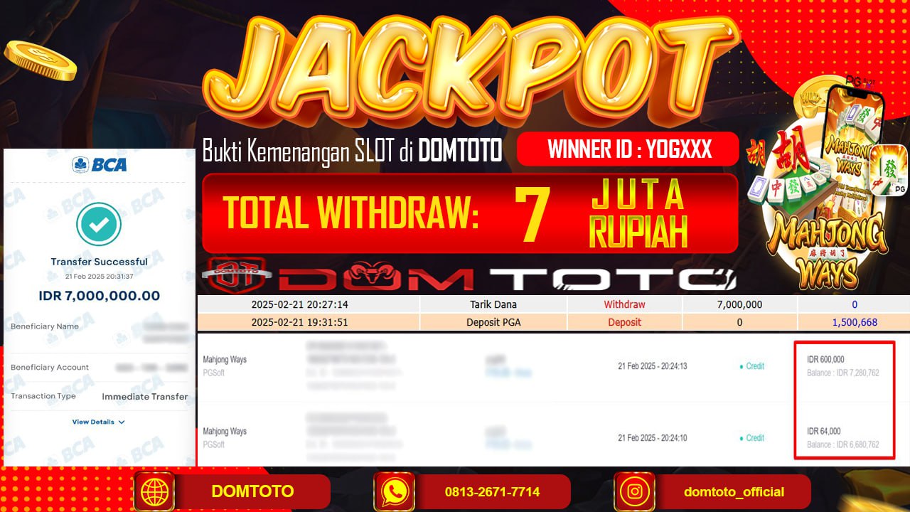 JACKPOT SLOT MAHJONG  WAYS  21 FEBRUARI 2025